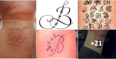Lettera B del tatuaggio collage