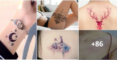 Zarte Collage-Tattoos für Frauen 1