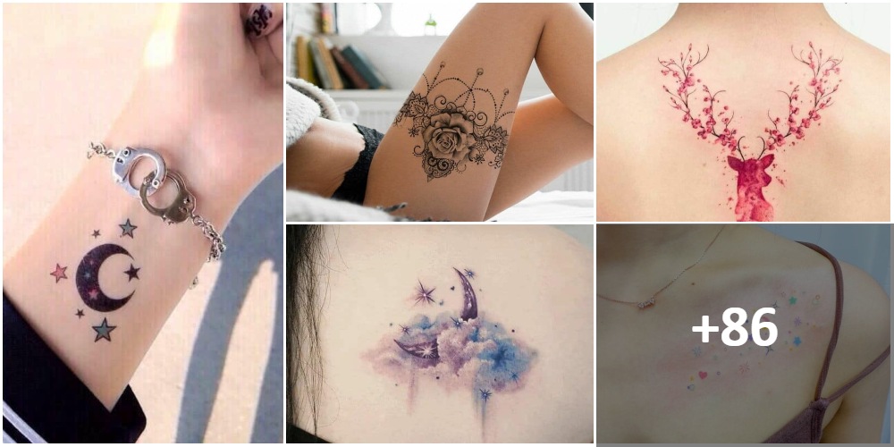 Collage Tatuajes Bellos delicados para Mujeres 1
