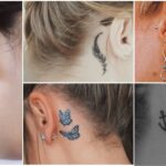 Collage Tatuajes Discretos pero Hermosos detras de las Orejas
