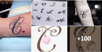 Tatuaggi collage Lettera C