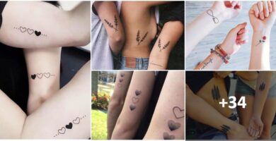 Collage Tattoos Drei Cousins Freunde Schwestern