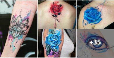 Collage de tatouages à l'aquarelle