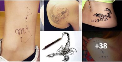 Colagem de tatuagens de escorpião