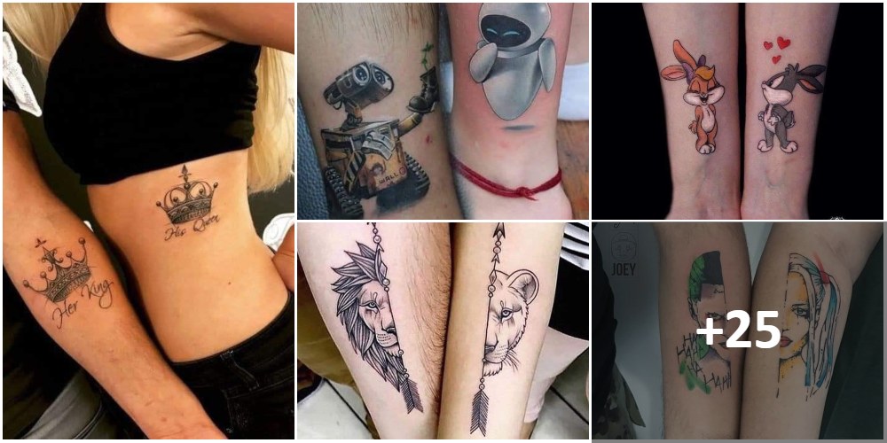 Collage-Tattoos für Paare 1