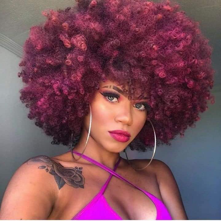 Wine Color Curls Haircuts 10