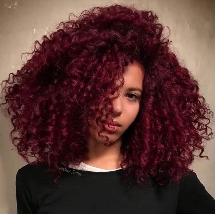 Wine Color Curls Haircuts 12