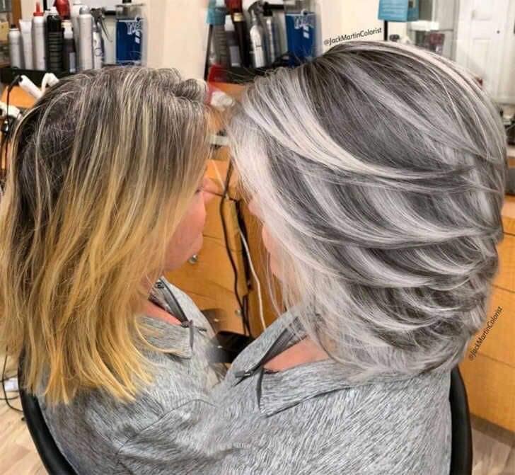Bedecken Sie Ihr graues Haar mit Silver oder Catano Ash mit blonden bis aschefarbenen Reflexen