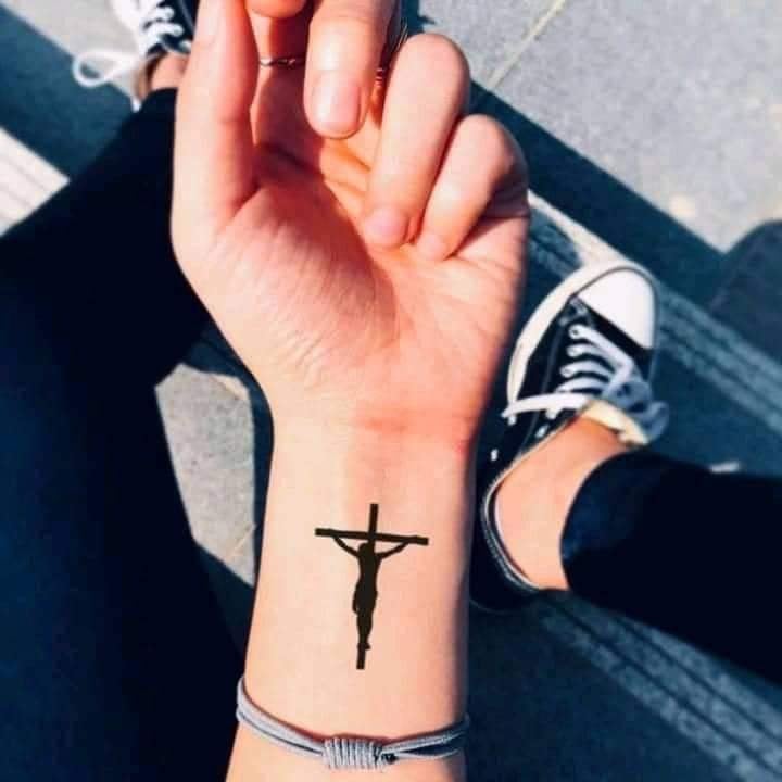 Ideas Sketches and Templates of Tattoos Cross and Christ on Wrist