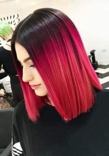 Idées de couleurs pour les cheveux courts Maroon Red Ombre