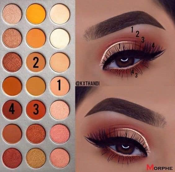 Makeup Ideas Step by Step Makeup Infographic of Orange Brown Tones