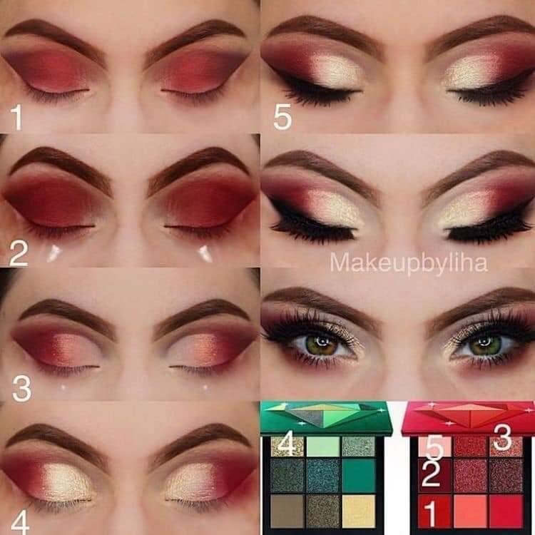 Makeup Ideas Step by Step Makeup Infographic of Red and White Tones