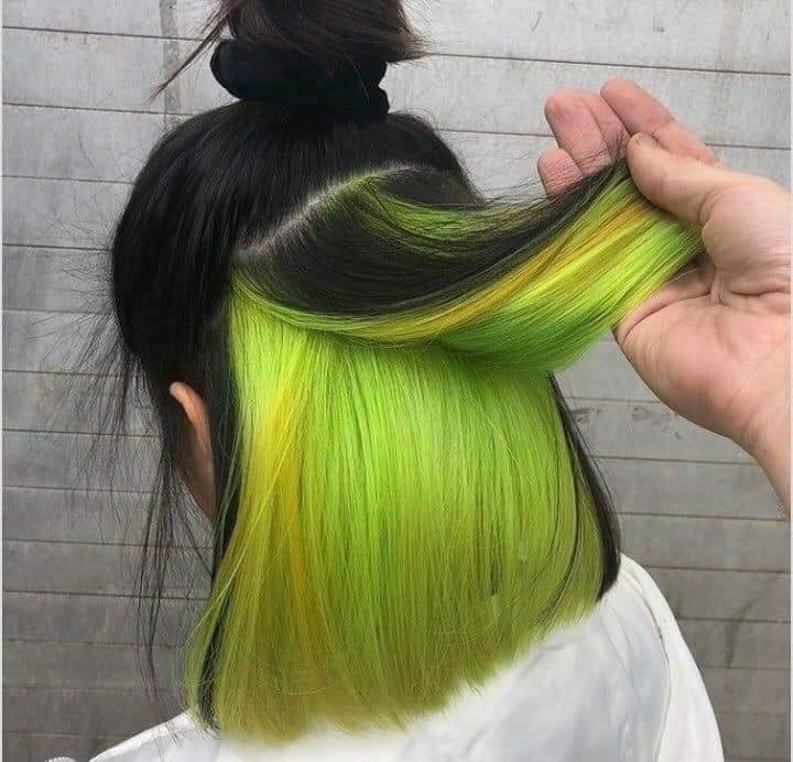 Ideas for a Change of Look short green hair based on the back in the dark nape above