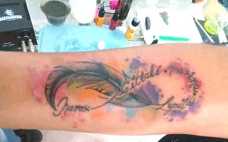 Lupita Martina Tattoos echte Tattoos mit Namen von Kindern