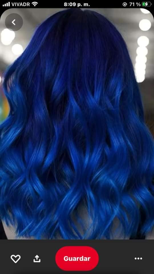 Para las Amantes del Cabello Azul cabello ondulado con negro en la base