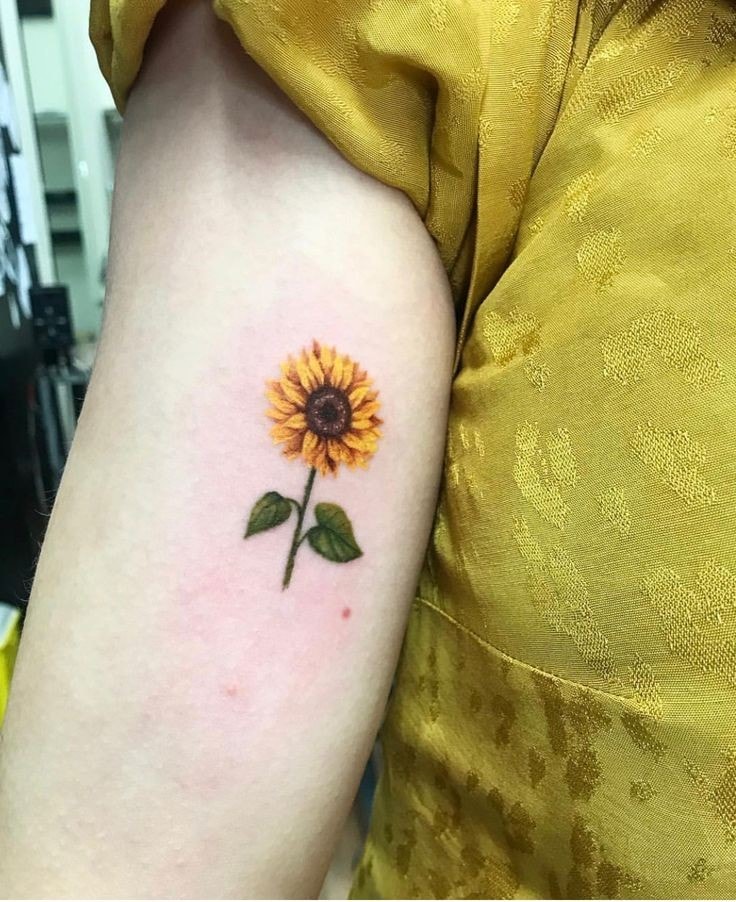 Sunflower tattoo on arm 1