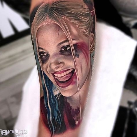 Tatuaje de Harley Quinn realistico presioso 30