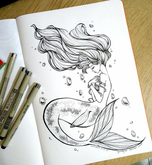 Meerjungfrau-Tattoo-Skizze 2