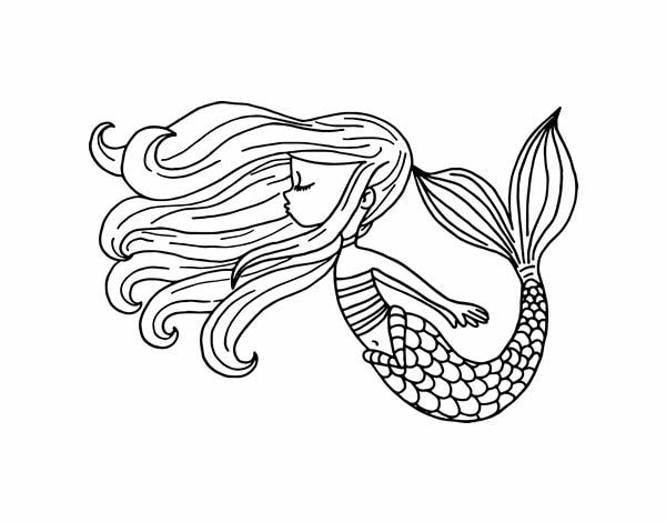 Schizzo del tatuaggio della sirena 3