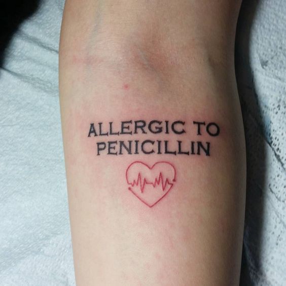 Tatuaje para alergicos a la penicilina