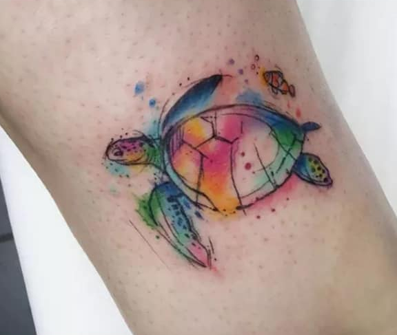 Watercolor turtle tattoos 95