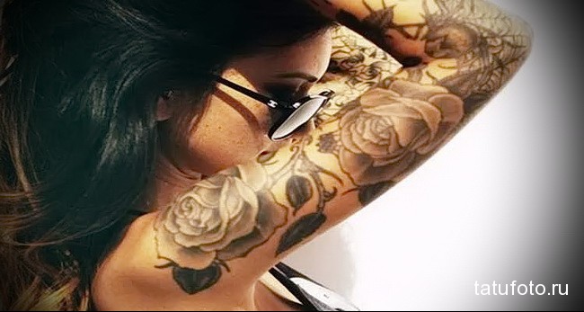 Tattoos Art Beauty Ideas Roses all over the arm sleeve