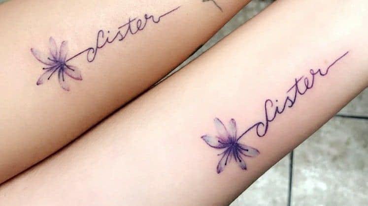 Small Fine Tattoos for Women sisters