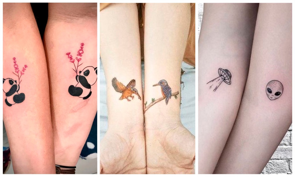 Tatuajes aesthetic super minimalistas oso panda pajaros nave espacial y extraterrestre