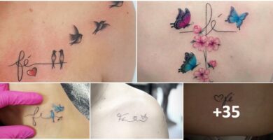 Tatuajes collage palabra FE 1