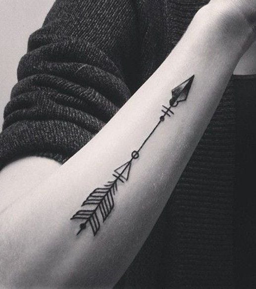 Arrow tattoos on forearm in black 17