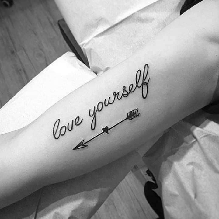 Tattoos of Phrases Love Yourself Love yourself