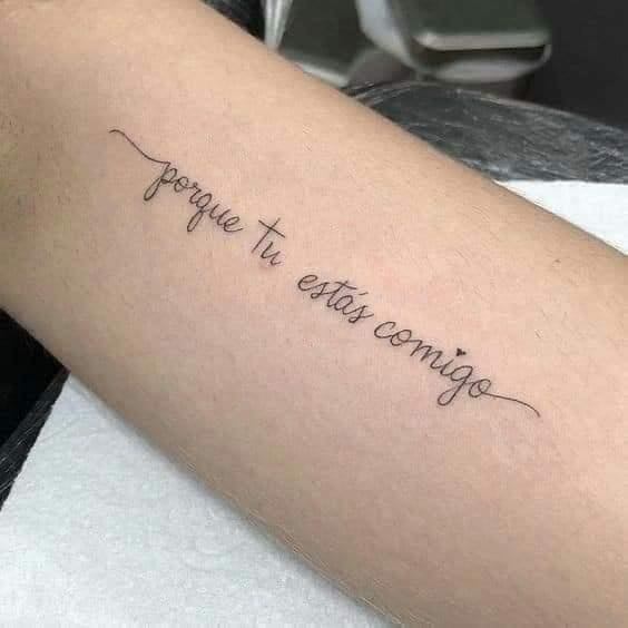 Tattoos of Phrases because you are with me