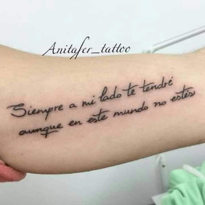Tattoos of Phrases always by my side I will have you even if you are not in this world