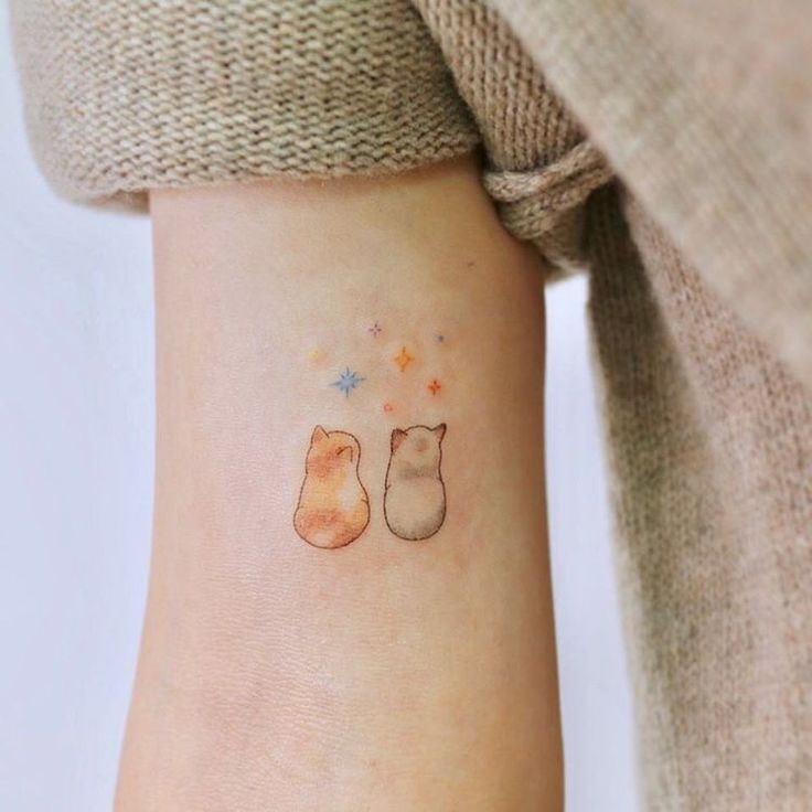 Tattoos of kittens puppies small and little stars 44