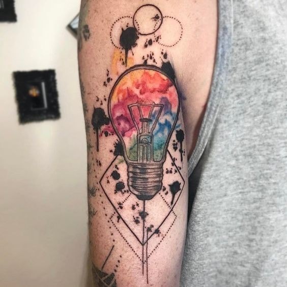 Lampada Spotlight Tatuaggi di colori e figure geometriche