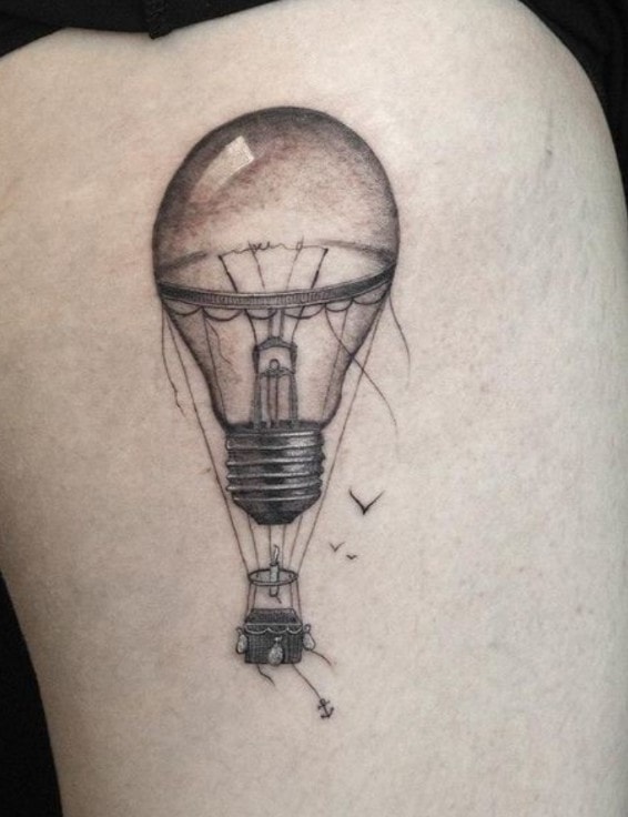 Heißluftballon-Art-Lampen-Fokus-Tattoos