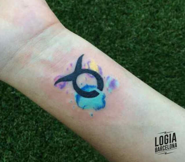 Taurus Tattoos on Wrist Watercolor