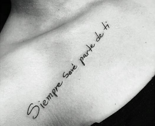 Tatuajes de frases siempre sere parte de ti