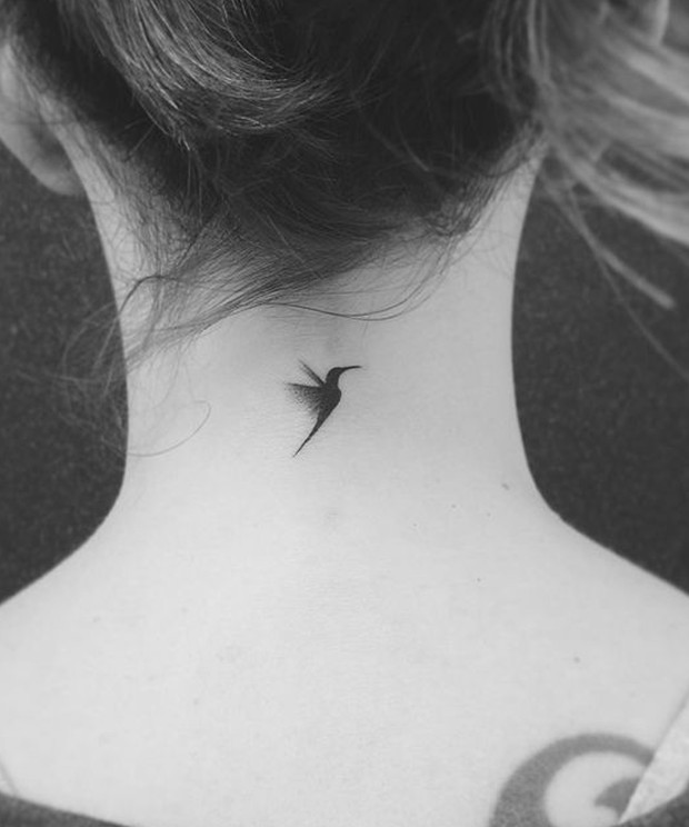 Hummingbird Neck Neck Tattoos