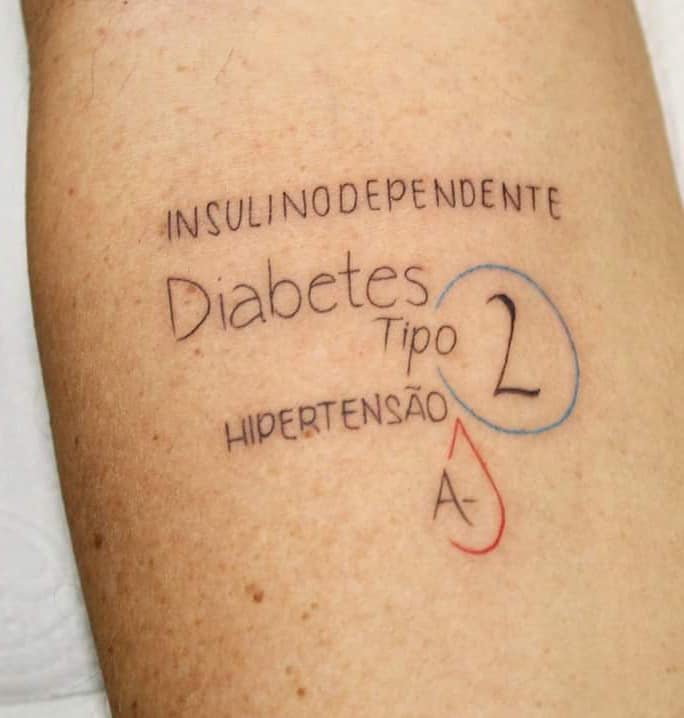 Tatuajes para Alergicos INSULINODEPENDIENTE Diabetes Tipo 2 Hipertenso A Negativo