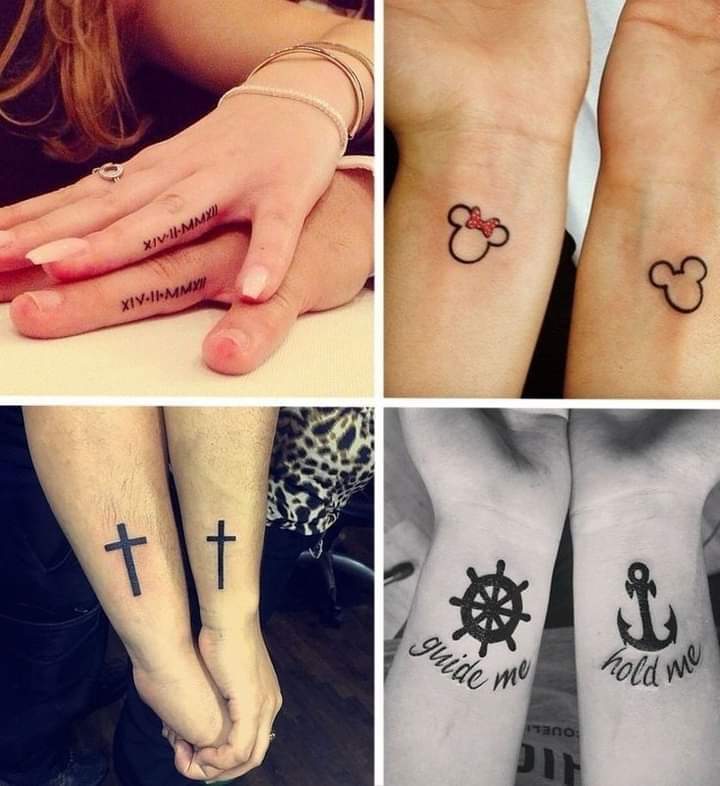 Tattoos für kleine Paare, verschiedene kleine Tattoos und Kreuze