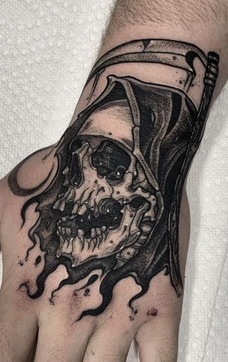 tatuagens de morte para as mãos