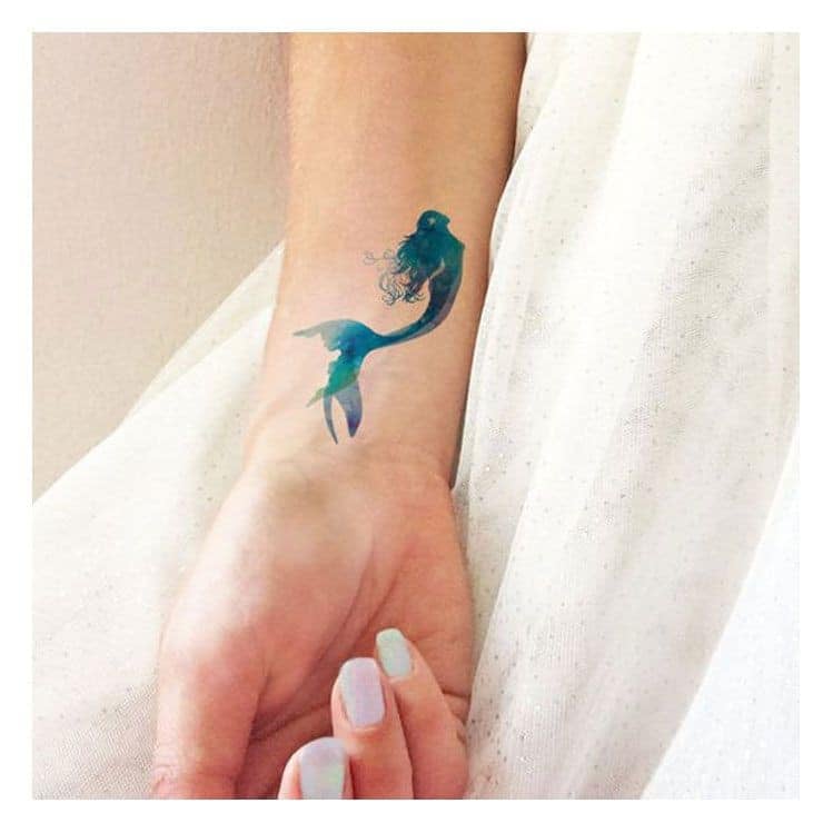 Tattoos for women mermaid on wrist
