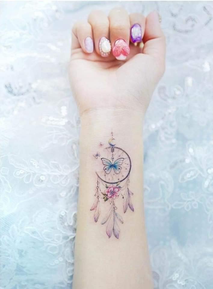 Really beautiful tattoos Featured 1 Angel Caller on wrist with Blue butterfly 1