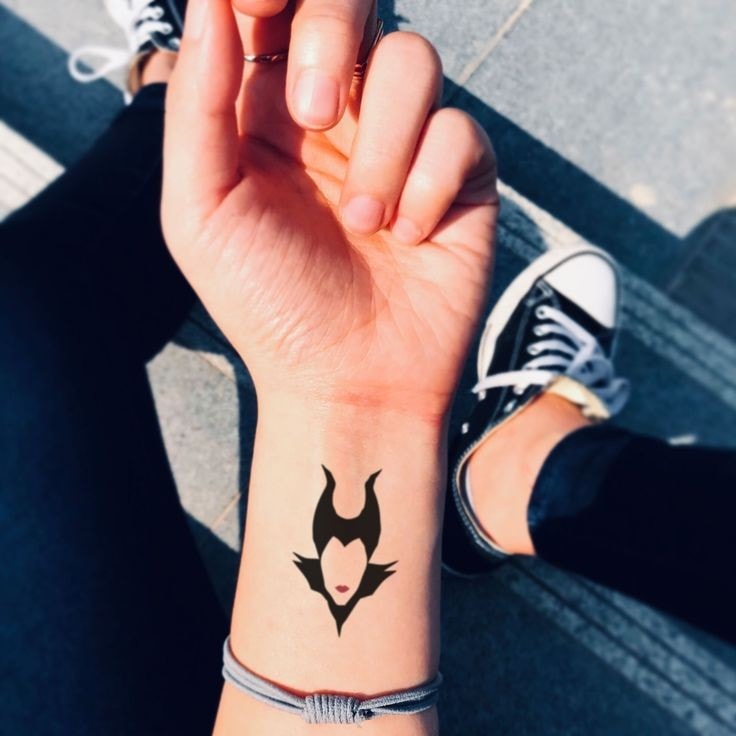 maleficent tattoo on wrist outline