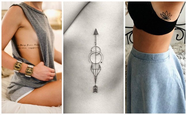 tatuaje en la costilla tres motivos para mujer